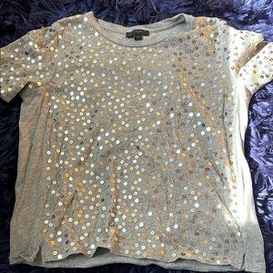 Jcrew Gray Sequin Embellished Women's Top